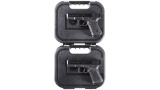 Two Glock Model 19 Semi-Automatic Pistols w/ Cases