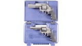 Two Smith & Wesson DA Revolvers w/ Cases