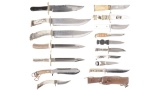 Group of Sixteen Assorted Fixed Blade Knives