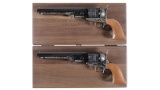 Two Cased Matching Serial Numbered Colt Commemorative Revolver