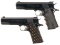 Two Colt National Match Semi-Automatic Pistols