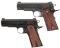 Two Colt Mk IV Series 80 Commander Semi-Automatic Pistols