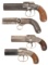 Four Engraved Percussion Pepperboxes