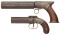 Two Engraved Percussion Pepperbox Revolvers