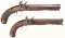 Two Engraved Flintlock Pistols