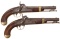 Two U.S. Contract Model 1842 Percussion Pistols