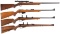 Four Walther Rimfire Bolt Action Sporting Rifles