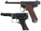 Two Imperial Japanese Type 14 Nambu Pistols