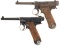 Two Nagoya Arsenal Type 14 Nambu Pistols