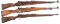 Three Military Mauser Bolt Action Rifles