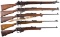 Five SMLE Bolt Action Rifles