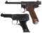 Two Imperial Japanese Semi-Automatic Pistols