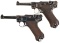 Two Luger Semi-Automatic Pistols