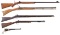 Four Percussion Kentucky Style Rifles and a Percussion Revolver