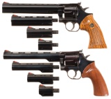 Two Cased Dan Wesson Double Action Revolvers with Extra Barrels