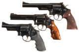 Three Smith & Wesson Double Action Revolvers