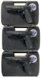 Three Cased Colt/Walther Rimfire Semi-Automatic Pistols