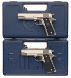 Two Colt Semi-Automatic Pistols with Cases