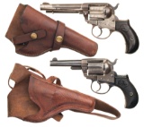 Two Colt Model 1877 Double Action Revolvers with Holsters