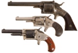 Three Antique American Spur Trigger Revolvers