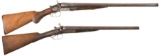 Two Engraved Double Barrel Hammer Shotguns