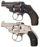 Two Snub Nose Smith & Wesson .32 Safety Hammerless Second Model
