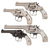 Four Smith & Wesson Double Action Revolvers with Pearl Grips