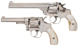 Two Smith & Wesson Double Action Revolvers with Pearl Grips
