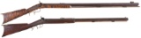 Two American Half-Stock Back Action Percussion Rifles