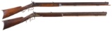 Two American Half-Stock Percussion Rifles