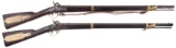 Two U.S. Model 1841 Percussion Mississippi Rifles with Bayonets