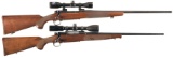 Two Scoped Winchester Model 70 Bolt Action Rifles