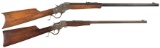 Two Stevens Single Shot Falling Block Rifles