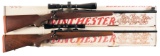 Two Scope Winchester Model 70 Bolt Action Rifles with Boxes