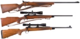 Three Remington Bolt Action Rifles