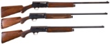 Three Engraved Browning Semi-Automatic Shotguns