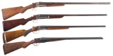 Four Engraved Double Barrel Shotguns