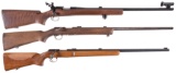 Three Remington Target Style Bolt Action Rifles