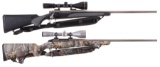 Two Bolt Action Rifles with Scopes and Soft Cases