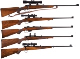 Five Czechoslovakian Sporting Bolt Action Rifles