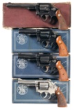 Four Smith & Wesson Double Action Revolvers with Boxes