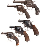 Five Webley Double Action Revolvers