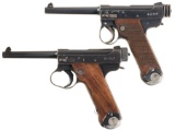 Two Imperial Japanese Type 14 Nambu Pistol