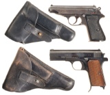 Two European Semi-Automatic Pistols w/Ex. Mags, Holsters