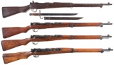 Four Japanese Military Bolt Action Rifles