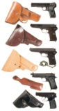 Five Semi-Automatic Military Pistols