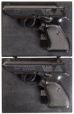Two Walther PP Super Pistols with Matching Cases
