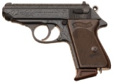 Engraved Walther PPK Semi-Automatic Pistol