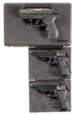 Three Cased Walther Semi-Automatic Pistols