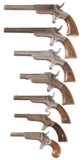 Seven Ethan Allen Single Shot Pistols